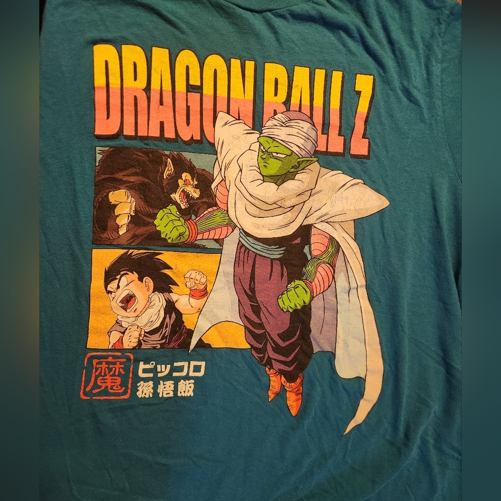 Dragon Ball Z Graphic Tee Men's Large Blue Piccolo Gohan DBZ Toei Animation